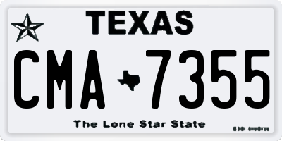 TX license plate CMA7355