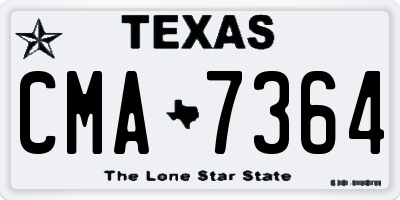 TX license plate CMA7364