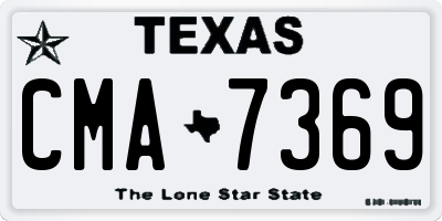TX license plate CMA7369