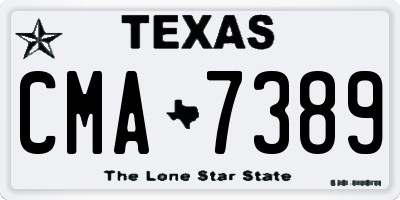 TX license plate CMA7389