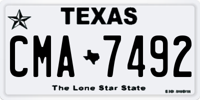 TX license plate CMA7492