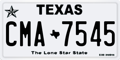 TX license plate CMA7545
