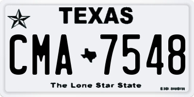 TX license plate CMA7548