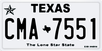TX license plate CMA7551