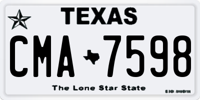 TX license plate CMA7598
