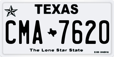 TX license plate CMA7620