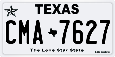 TX license plate CMA7627
