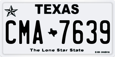 TX license plate CMA7639