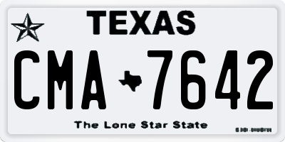 TX license plate CMA7642