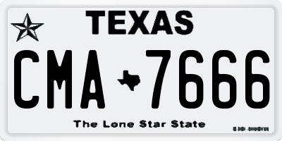 TX license plate CMA7666