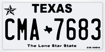 TX license plate CMA7683