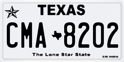 TX license plate CMA8202