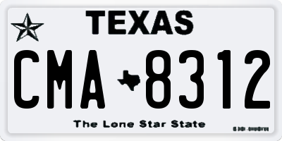 TX license plate CMA8312