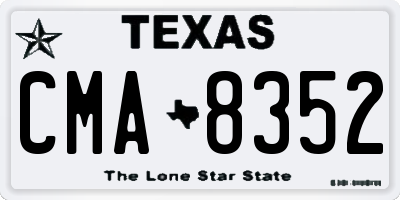 TX license plate CMA8352