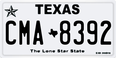 TX license plate CMA8392