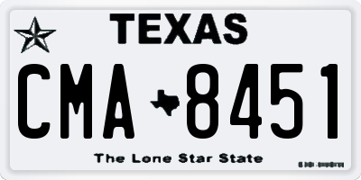 TX license plate CMA8451