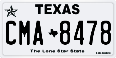 TX license plate CMA8478