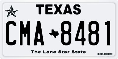 TX license plate CMA8481