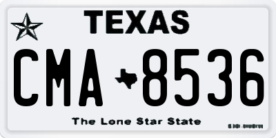 TX license plate CMA8536