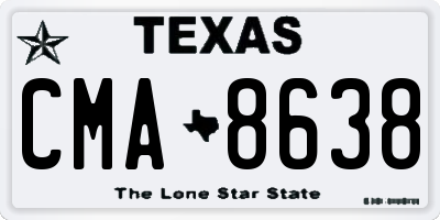 TX license plate CMA8638
