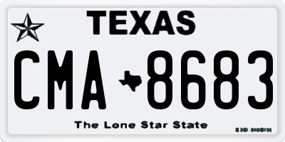 TX license plate CMA8683