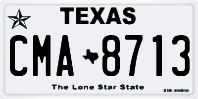 TX license plate CMA8713