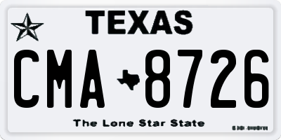 TX license plate CMA8726