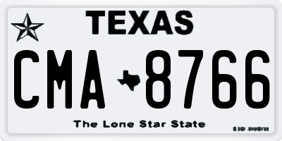 TX license plate CMA8766
