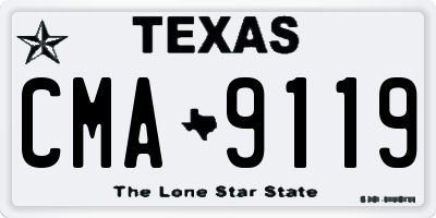 TX license plate CMA9119