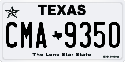 TX license plate CMA9350