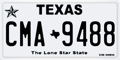 TX license plate CMA9488