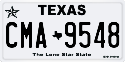 TX license plate CMA9548