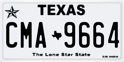 TX license plate CMA9664