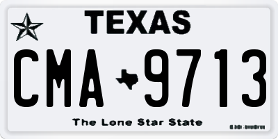 TX license plate CMA9713