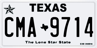 TX license plate CMA9714