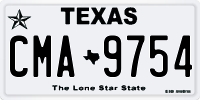 TX license plate CMA9754