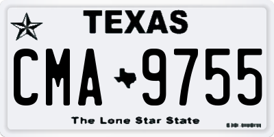TX license plate CMA9755