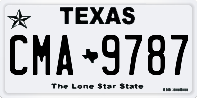 TX license plate CMA9787