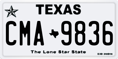 TX license plate CMA9836