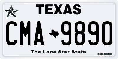 TX license plate CMA9890