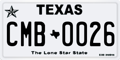 TX license plate CMB0026