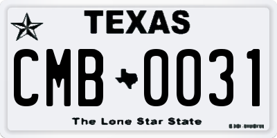 TX license plate CMB0031