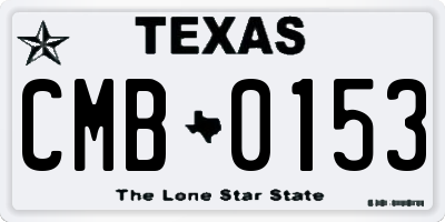 TX license plate CMB0153
