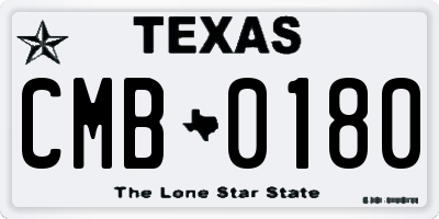 TX license plate CMB0180