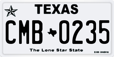 TX license plate CMB0235
