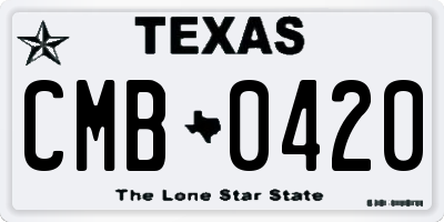 TX license plate CMB0420