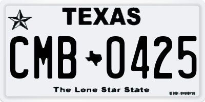 TX license plate CMB0425
