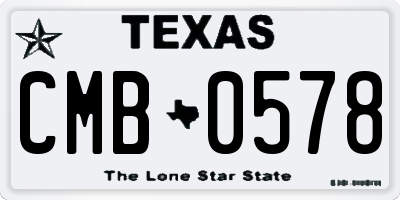 TX license plate CMB0578