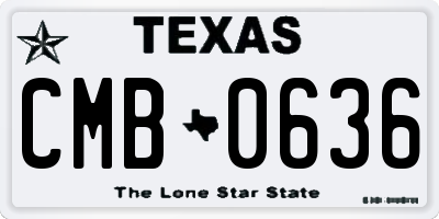 TX license plate CMB0636