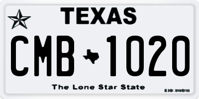 TX license plate CMB1020
